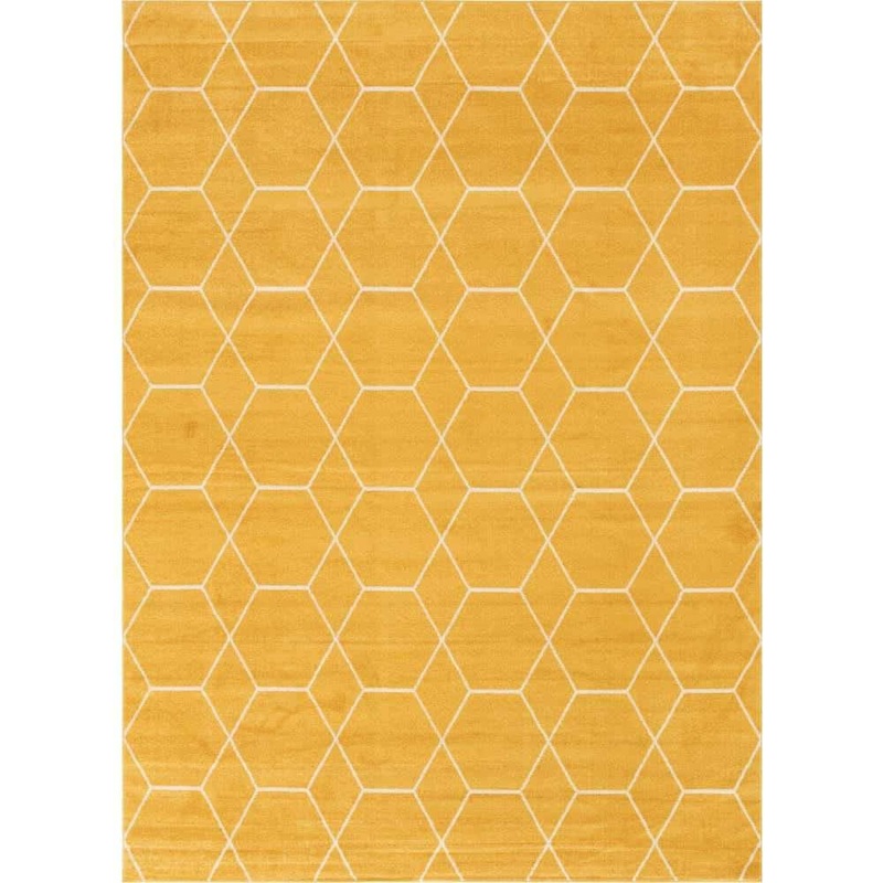 StyleWell Trellis Frieze Yellow/Ivory 8 ft. x 11 ft. Geometric Area Rug 3146533