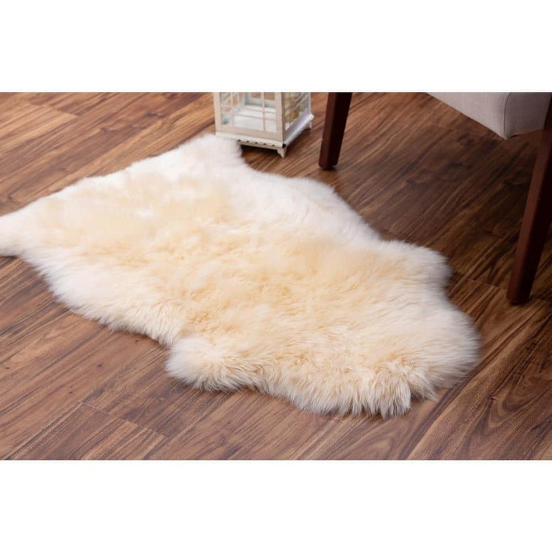 Super Area Rugs Genuine New Zealand Sheepskin Pelt 2 x 3 ft. Champagne Area Rug SAR-SHEEPSKIN-SINGLE-CHAMPAGNE