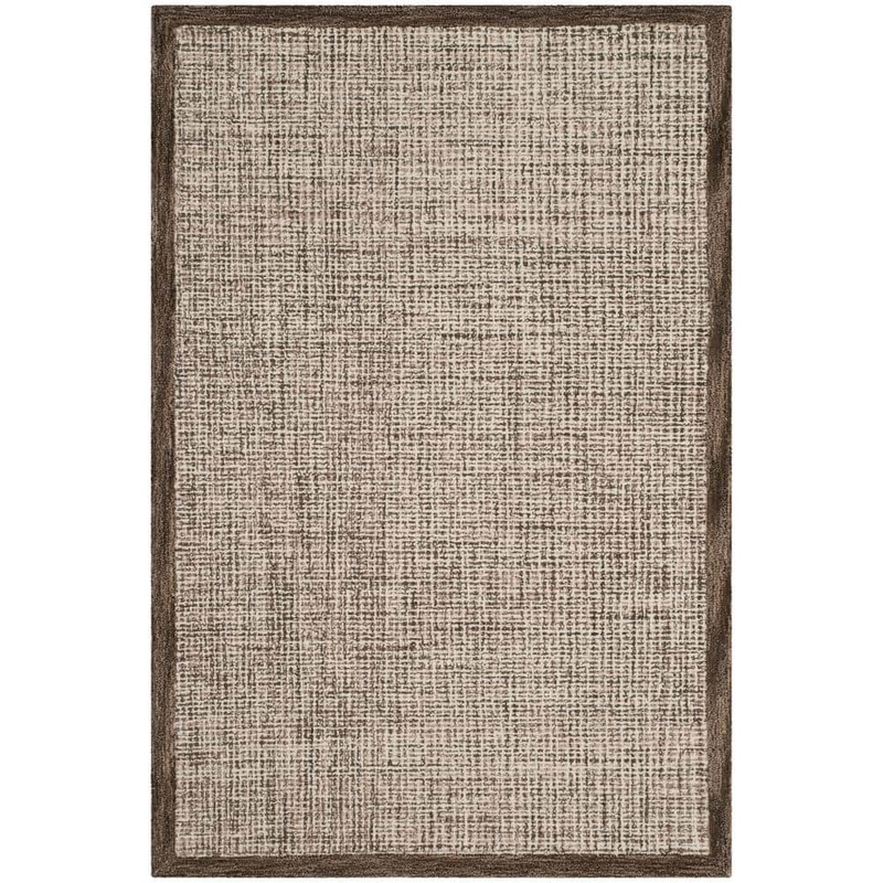 SAFAVIEH Abstract Brown/Ivory Doormat 2 ft. x 3 ft. Border Distressed Area Rug ABT220D-2