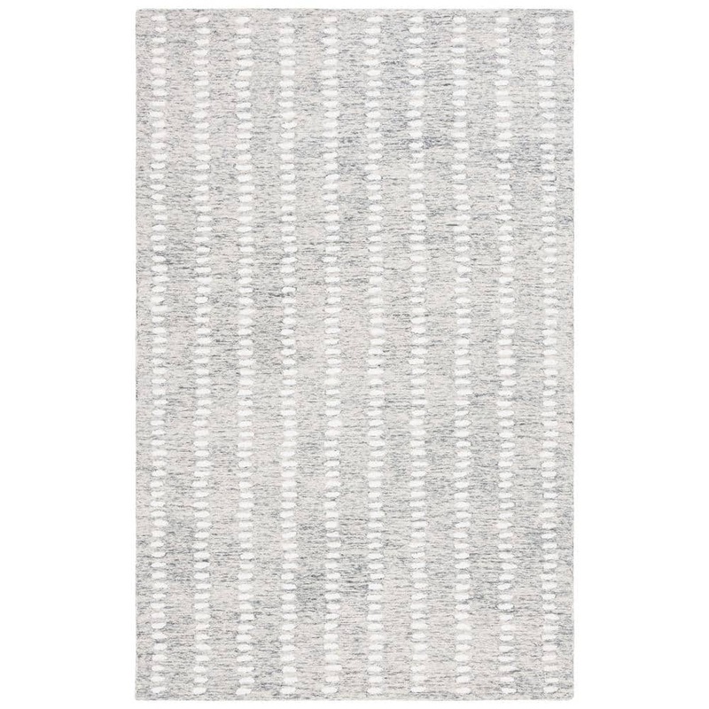 SAFAVIEH Abstract Gray/Ivory 5 ft. x 8 ft. Striped Stone Area Rug ABT498F-5