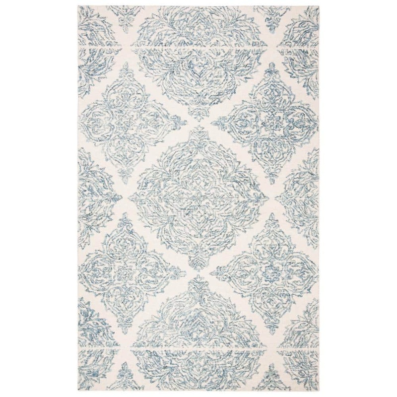 SAFAVIEH Abstract Ivory/Blue 8 ft. x 10 ft. Trellis Area Rug ABT346M-8