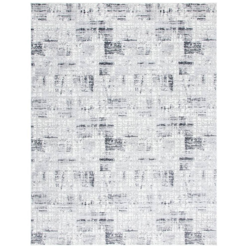 SAFAVIEH Amelia Gray/Charcoal 8 ft. x 10 ft. Distressed Geometric Area Rug ALA786F-8
