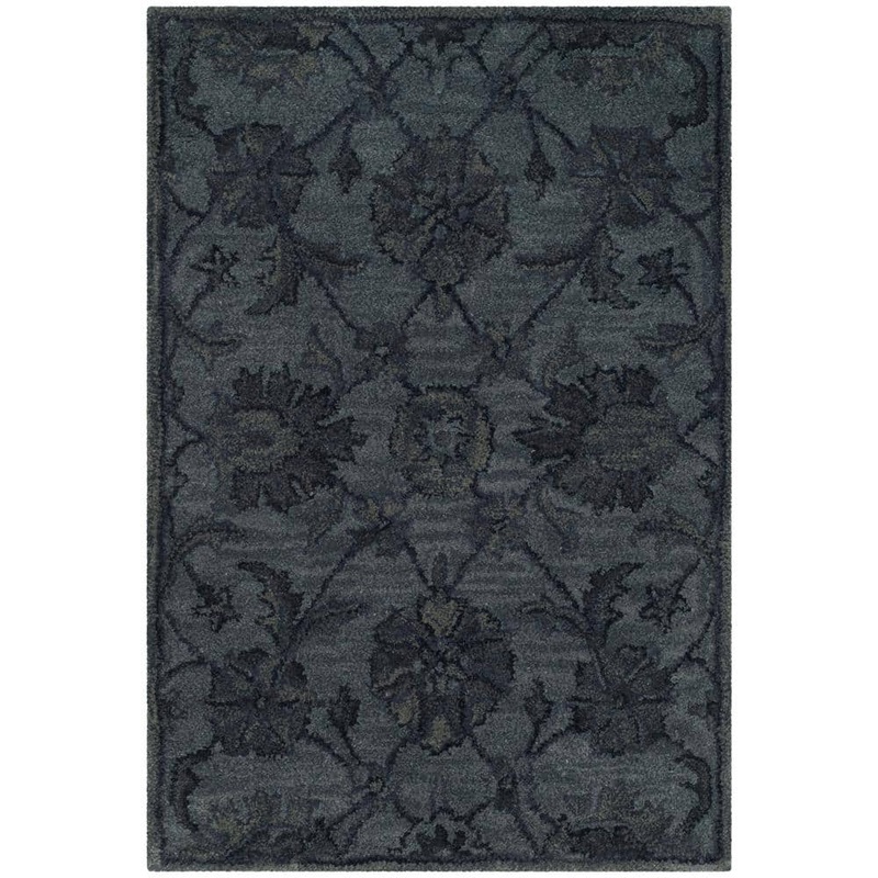 SAFAVIEH Antiquity Gray/Multi Doormat 3 ft. x 5 ft. Floral Area Rug AT824B-3