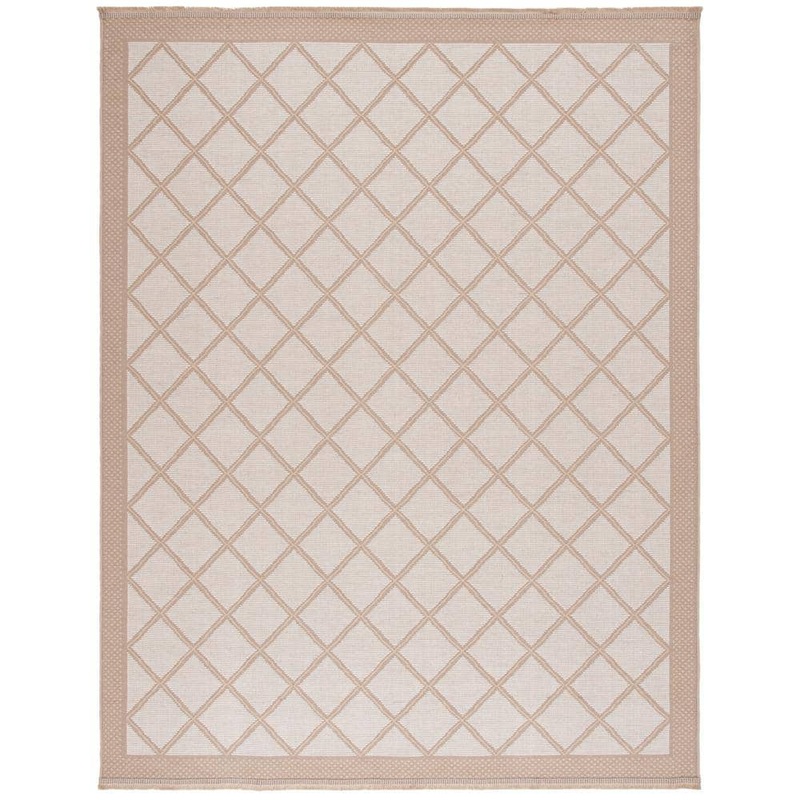 SAFAVIEH Aspect Ivory/Natural 8 ft. x 10 ft. Border Diamond Area Rug APE454A-8
