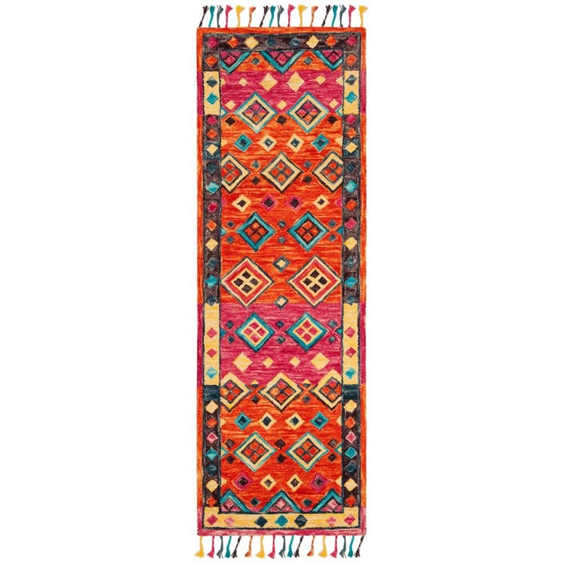 SAFAVIEH Aspen Orange/Fuchsia 2 ft. x 17 ft. Floral Runner Rug APN138A-217