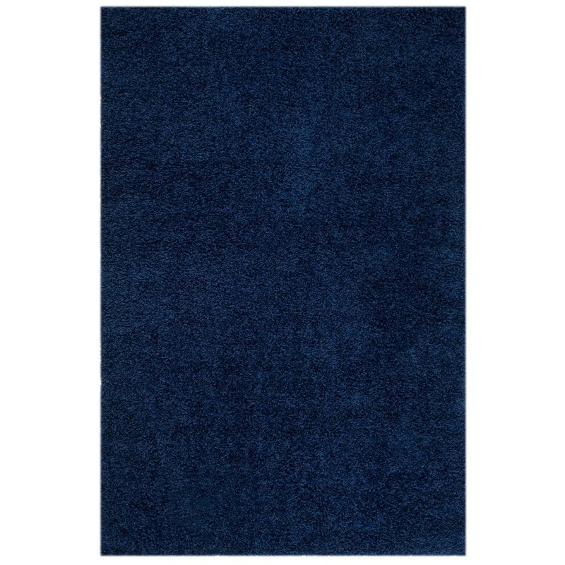 SAFAVIEH Athens Shag Navy 6 ft. x 9 ft. Solid Area Rug SGA119N-6