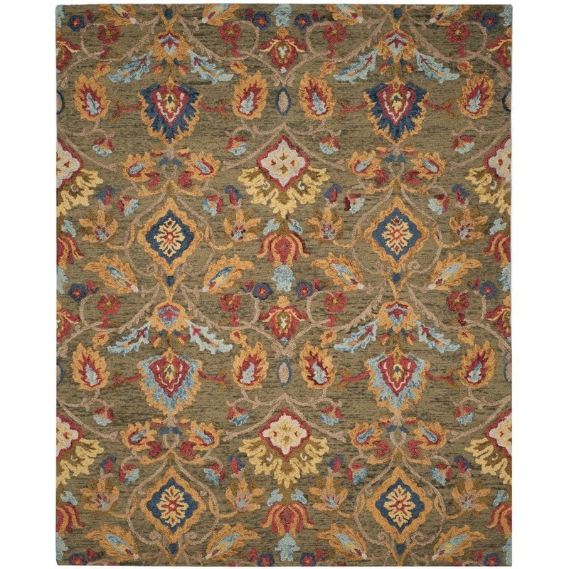 SAFAVIEH Blossom Green/Multi 9 ft. x 12 ft. Area Rug BLM402B-9