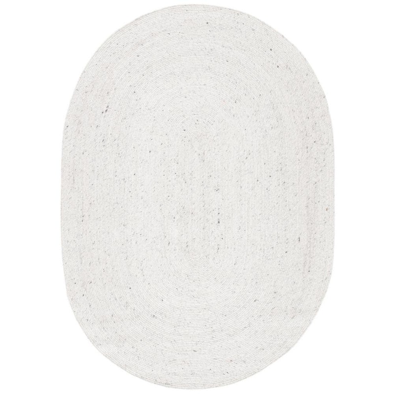 SAFAVIEH Braided Light Beige 8 ft. x 10 ft. Oval Speckled Solid Color Area Rug BRD901C-8OV