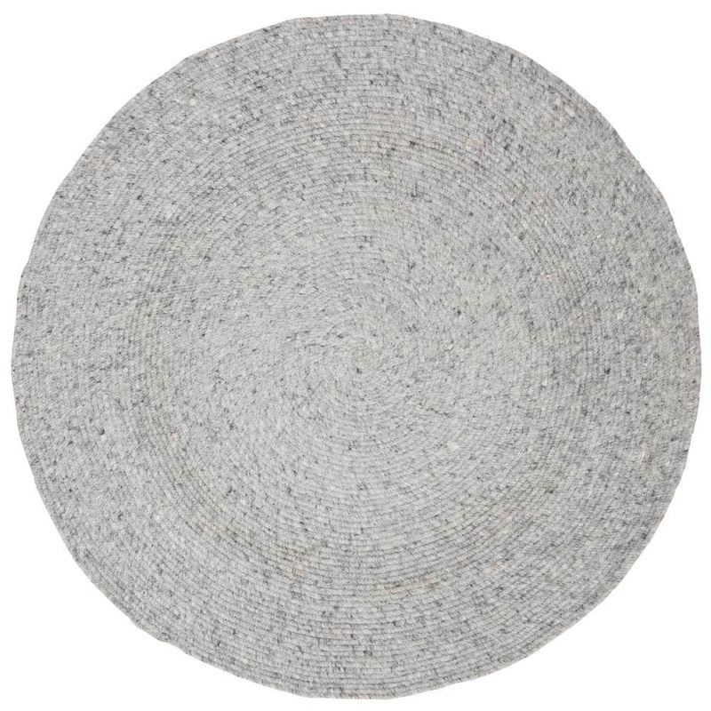 SAFAVIEH Braided Light Gray 4 ft. x 4 ft. Round Solid Speckled Area Rug BRD901F-4R