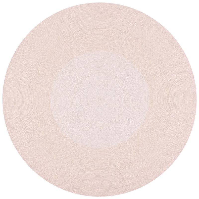 SAFAVIEH Cape Cod Pink 5 ft. x 5 ft. Solid Color Border Round Area Rug CAP242U-5R
