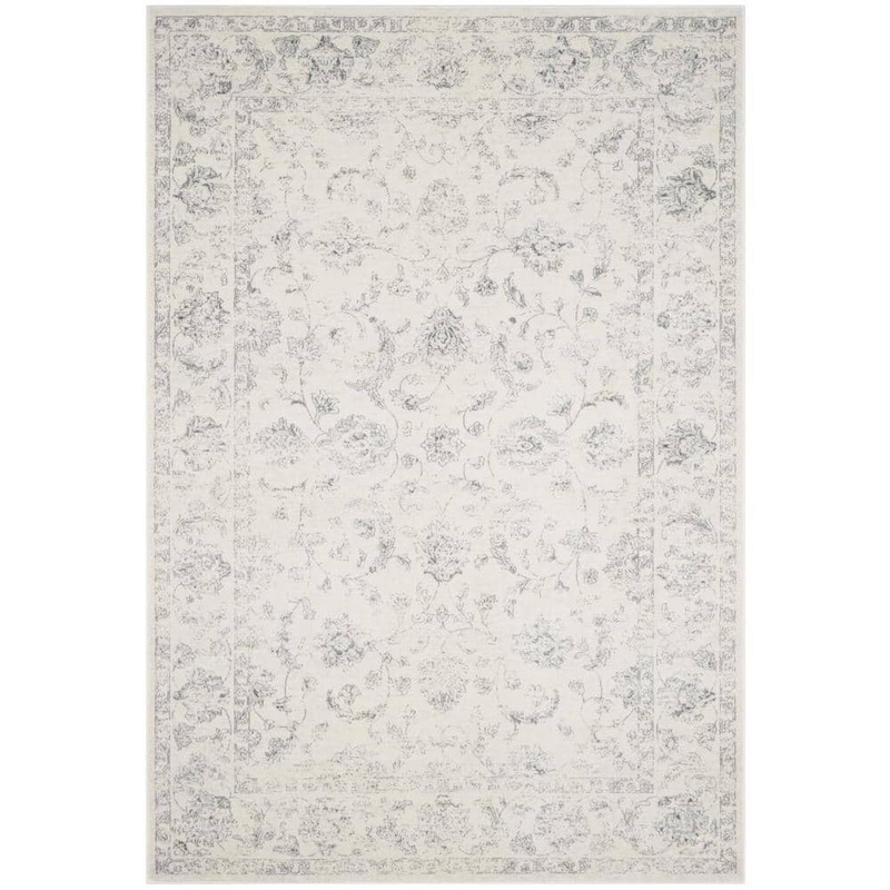 SAFAVIEH Carnegie Cream/Gray 7 ft. x 9 ft. Border Area Rug CNG621D-6