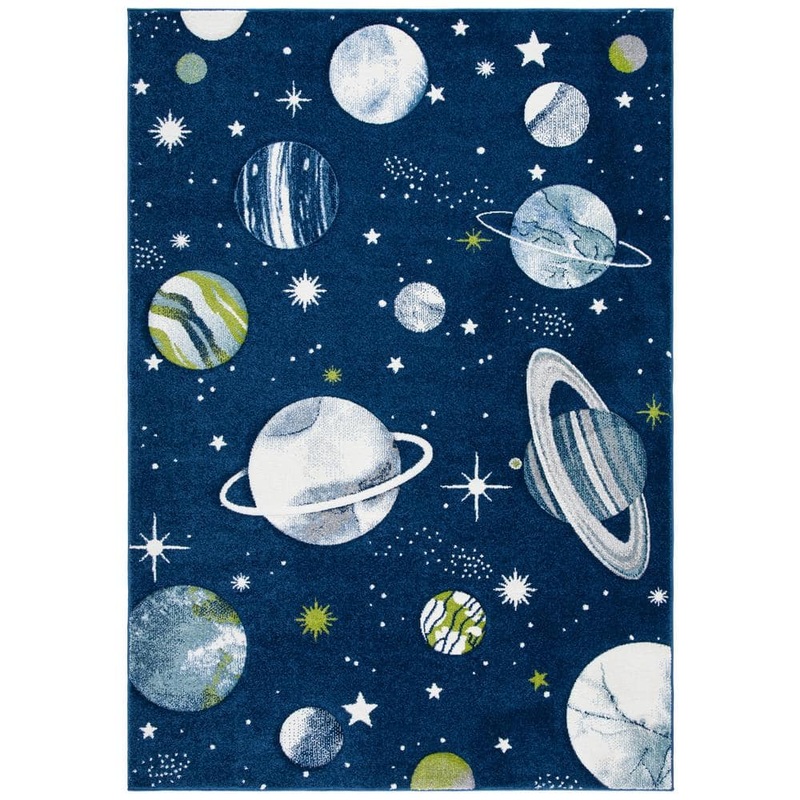 SAFAVIEH Carousel Kids Navy/Ivory 8 ft. x 10 ft. Galaxy Area Rug CRK103N-8