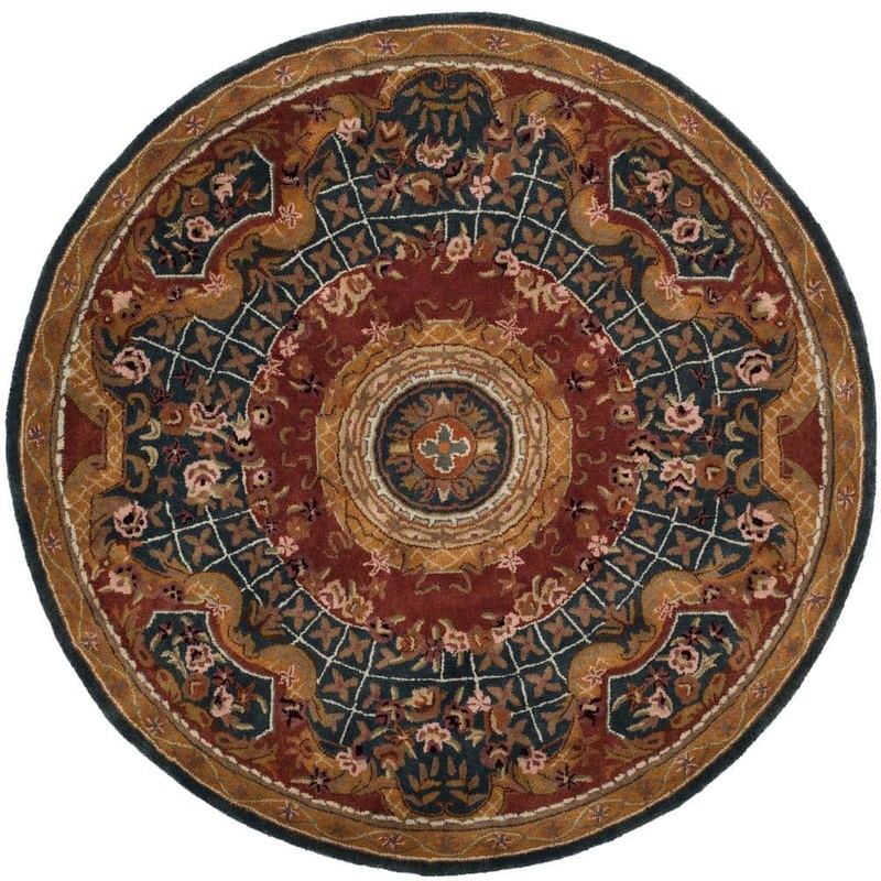 SAFAVIEH Classic Assorted 4 ft. x 4 ft. Round Medallion Border Area Rug CL304C-4R
