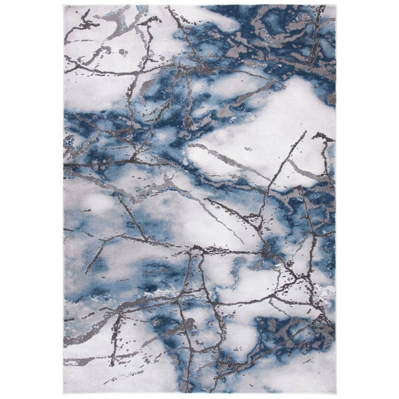 SAFAVIEH Craft Gray/Blue Doormat 2 ft. x 3 ft. Distressed Abstract Area Rug CFT877L-2
