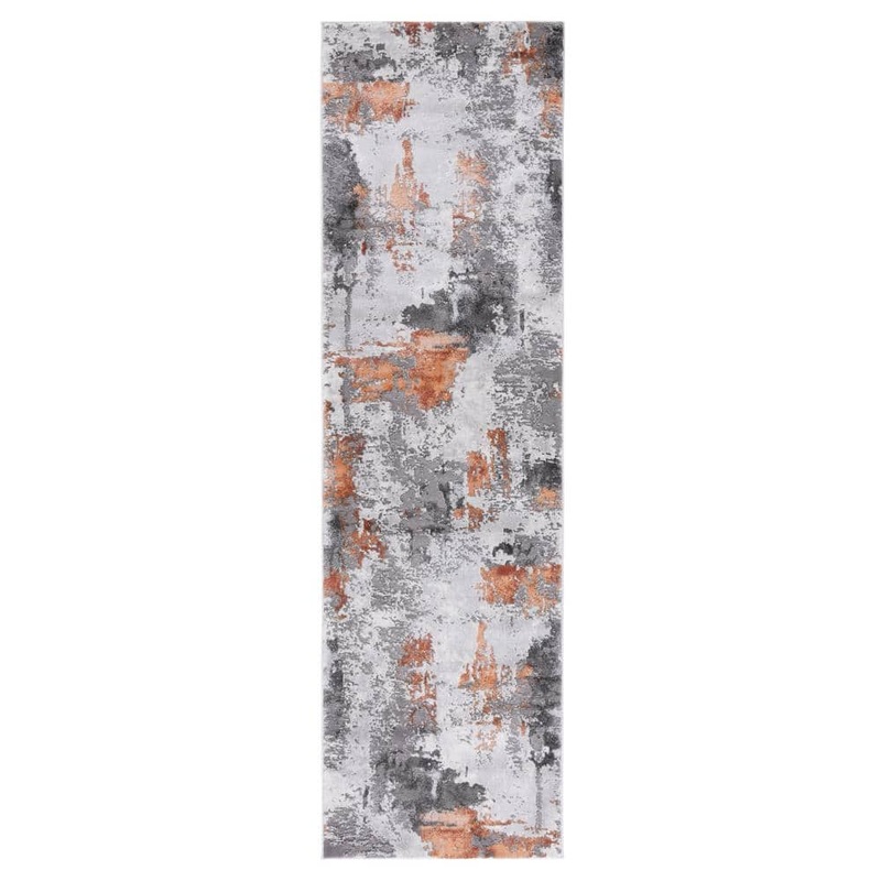 SAFAVIEH Craft Gray/Brown 2 ft. x 10 ft. Gradient Abstract Runner Rug CFT820P-210