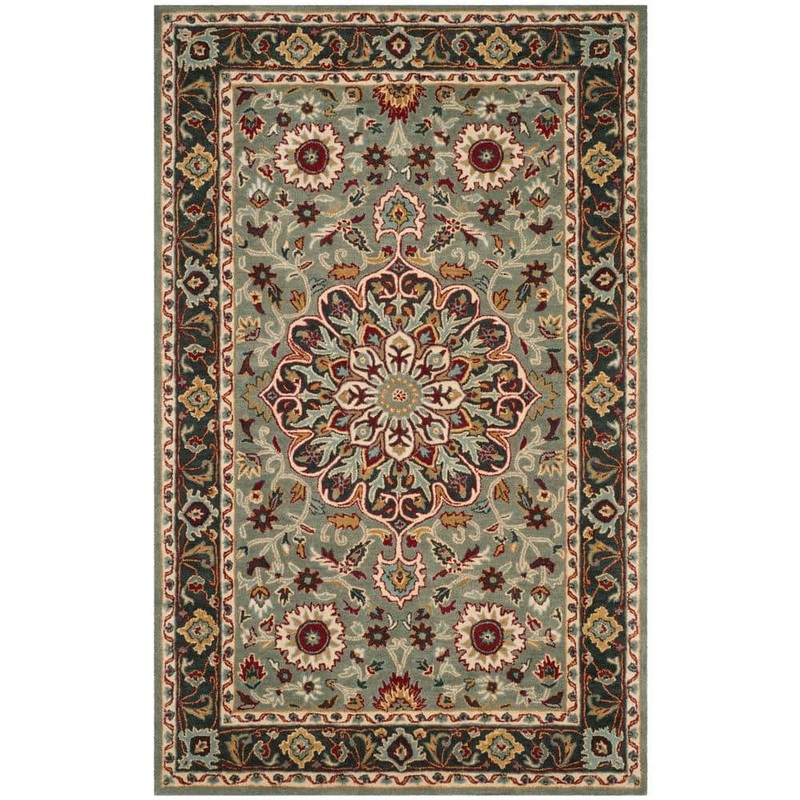 SAFAVIEH Heritage Gray/Charcoal 5 ft. x 8 ft. Border Area Rug HG736A-5