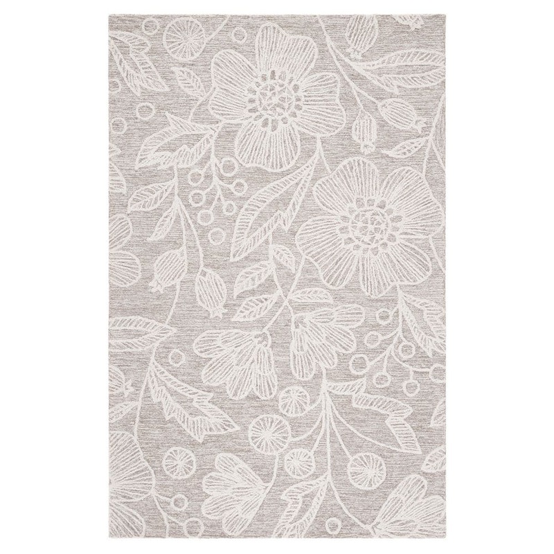 SAFAVIEH Jardin Natural/Ivory 4 ft. x 6 ft. Floral Area Rug JAR727A-4