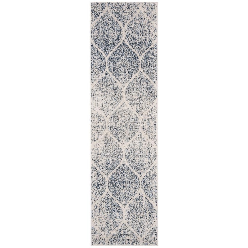 SAFAVIEH Madison Cream/Royal Blue 2 ft. x 20 ft. Runner Rug MAD604A-220