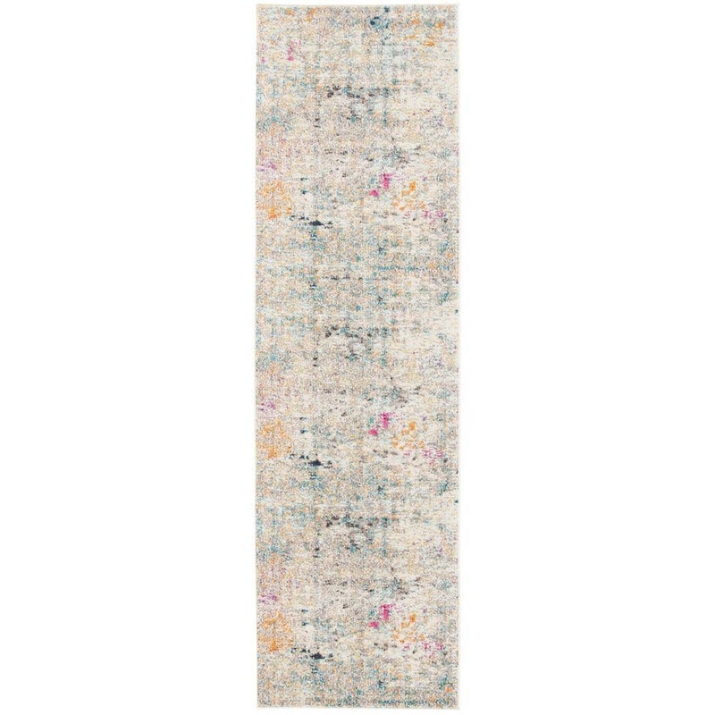 SAFAVIEH Madison Gray/Gold 2 ft. x 10 ft. Geometric Abstract Runner Rug MAD425F-210