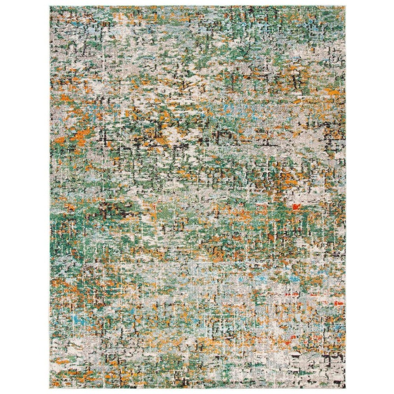 SAFAVIEH Madison Green/Turquoise 10 ft. x 14 ft. Abstract Gradient Area Rug MAD460Y-10