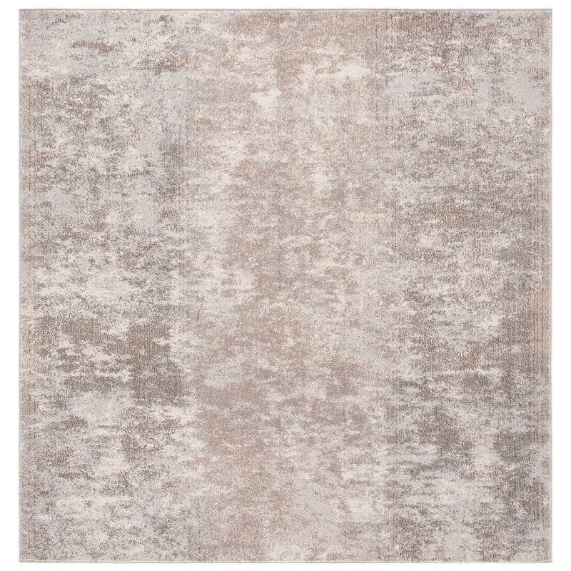SAFAVIEH Madison Grey/Beige 10 ft. x 10 ft. Geometric Medallion Square Area Rug MAD471G-10SQ