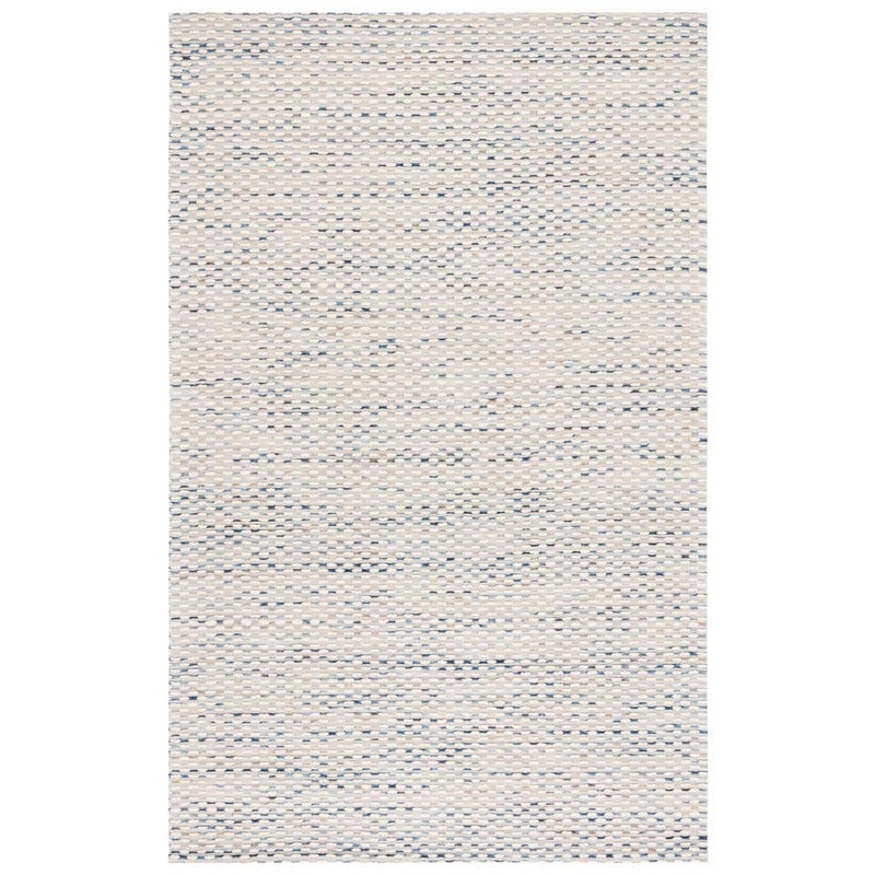 SAFAVIEH Marbella White/Navy 5 ft. x 8 ft. Striped Solid Color Area Rug MRB158N-5
