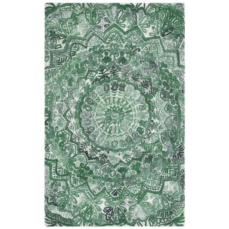 SAFAVIEH Marquee Green/Ivory 5 ft. x 8 ft. Floral Oriental Area Rug MRQ110Y-5