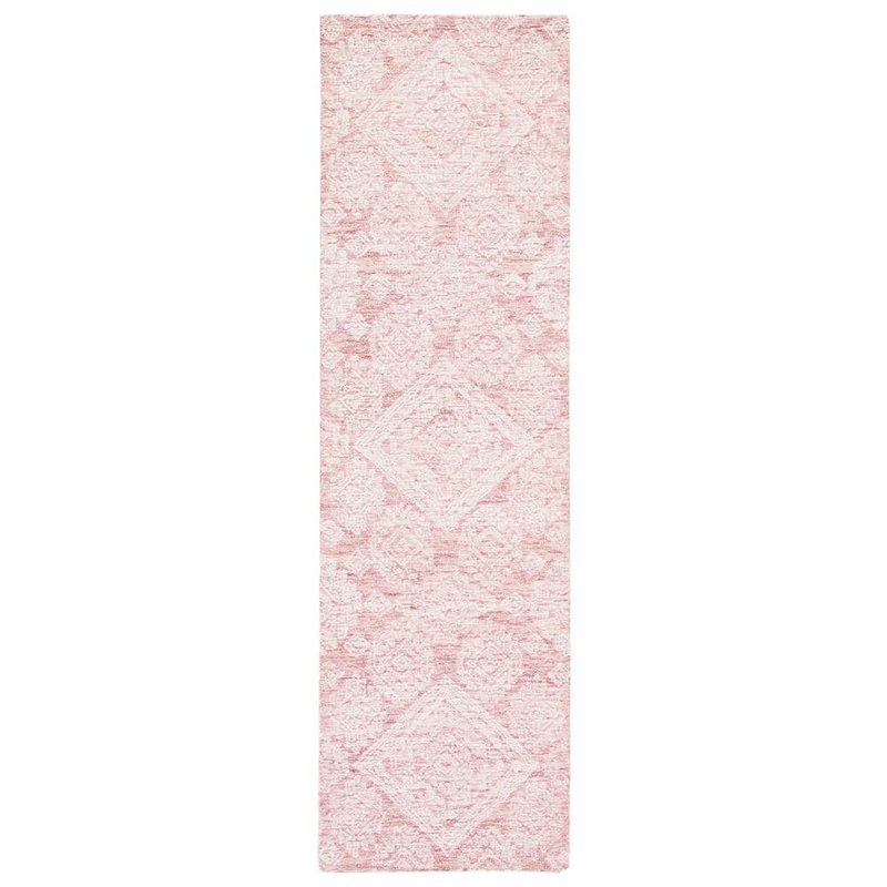 SAFAVIEH Metro Dark Pink/Ivory 2 ft. x 8 ft. Geometric Diamonds Runner Rug MET987U-28