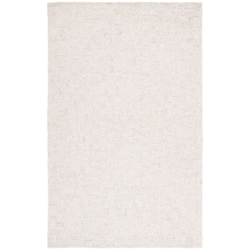 SAFAVIEH Micro-Loop Light Grey/Ivory 6 ft. x 9 ft. Striped Solid Color Area Rug MLP537F-6