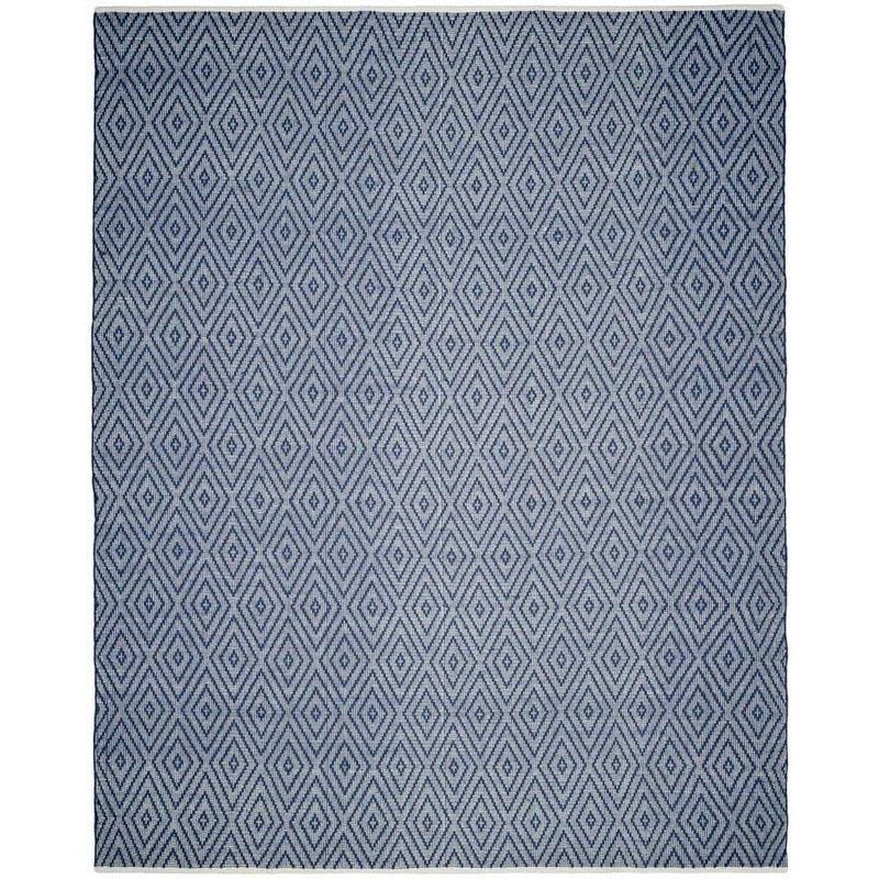 SAFAVIEH Montauk Navy/Ivory 8 ft. x 10 ft. Multi-Diamond Geometric Area Rug MTK811C-8