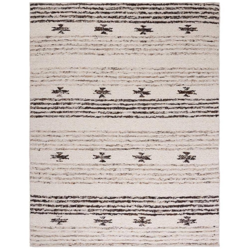 SAFAVIEH Natura Black/Ivory 8 ft. x 10 ft. Tribal Striped Area Rug NAT325Z-8