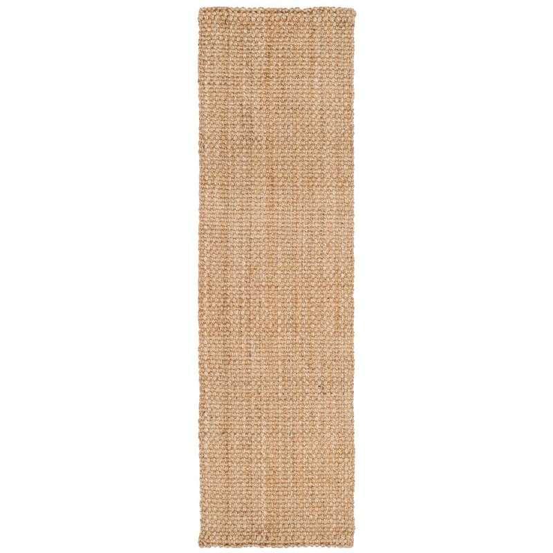 SAFAVIEH Natural Fiber Beige 2 ft. x 21 ft. Woven Solid Runner Rug NF401A-221