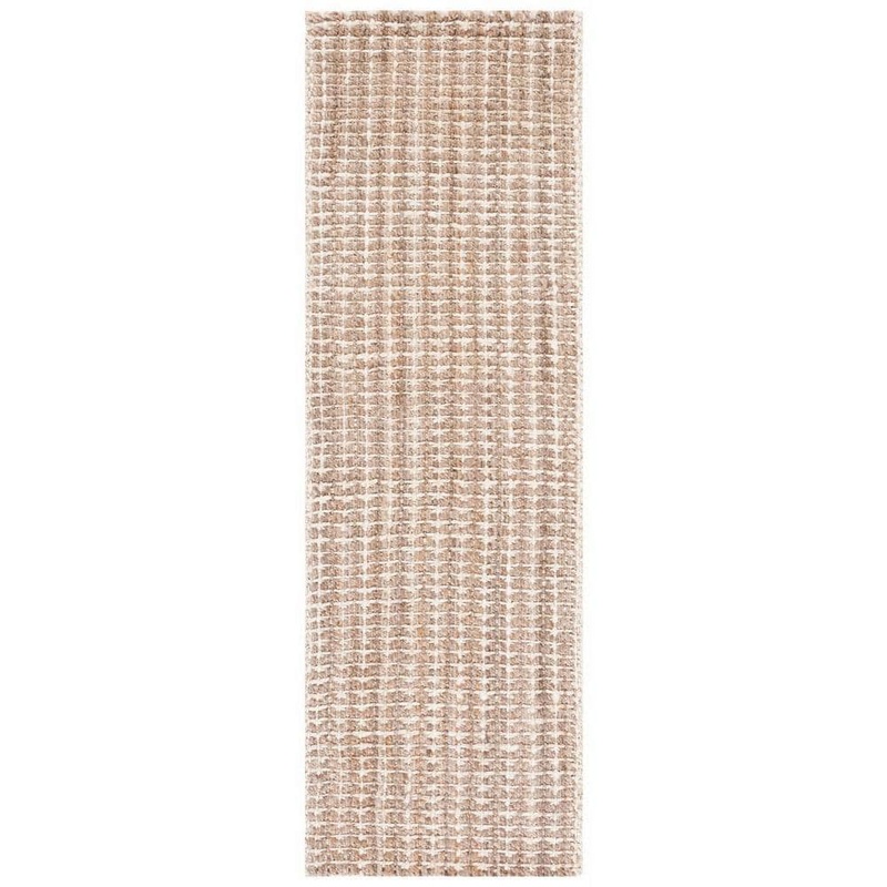 SAFAVIEH Natural Fiber Beige 2 ft. x 8 ft. Woven Crosstitch Runner Rug NF188A-28
