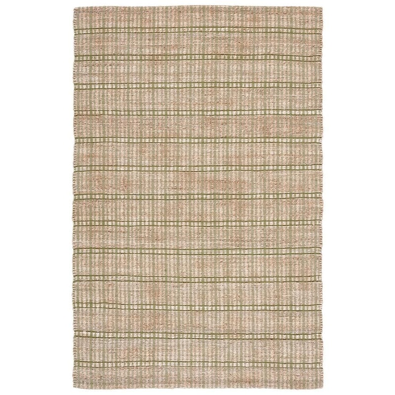 SAFAVIEH Natural Fiber Green/Beige 6 ft. x 9 ft. Striped Woven Area Rug NFB656Y-6