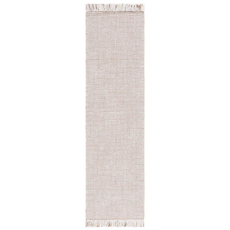 SAFAVIEH Natural Fiber Ivory/Beige 2 ft. x 8 ft. Woven Thread Runner Rug NF826A-28