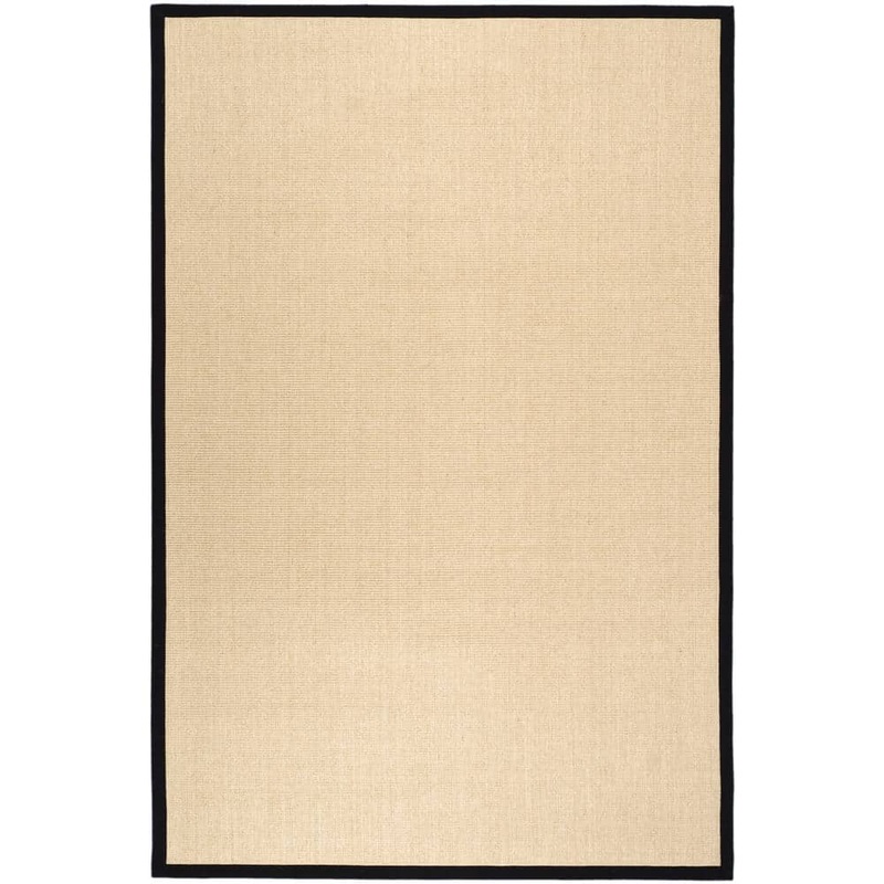 SAFAVIEH Natural Fiber Maize/Black 4 ft. x 6 ft. Border Area Rug NF441A-4