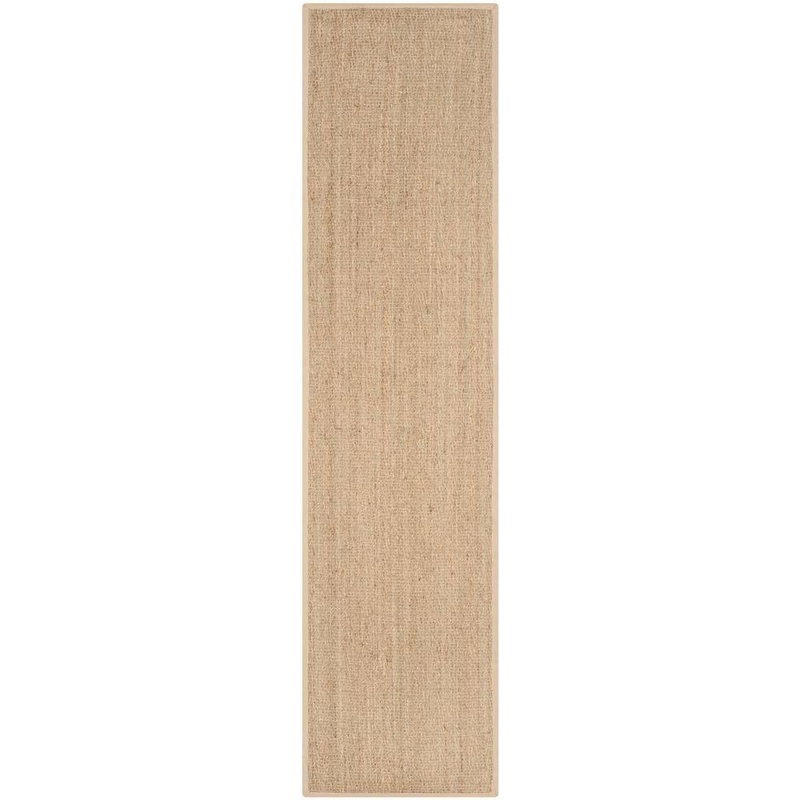 SAFAVIEH Natural Fiber Tan/Beige 3 ft. x 18 ft. Border Runner Rug NF115A-218