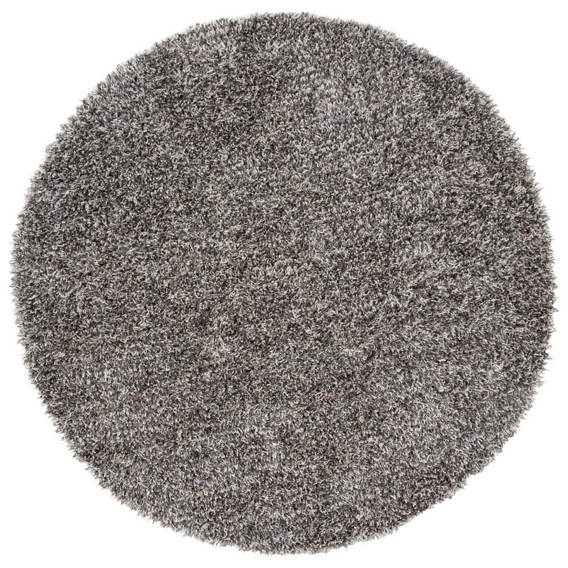 SAFAVIEH New Orleans Shag Platinum/Ivory 7 ft. x 7 ft. Round Solid Area Rug SG531-7612-7R