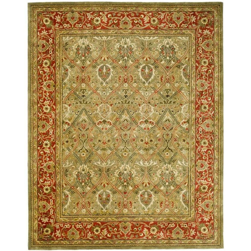 SAFAVIEH Persian Legend Light Green/Rust 9 ft. x 12 ft. Border Area Rug PL819B-912