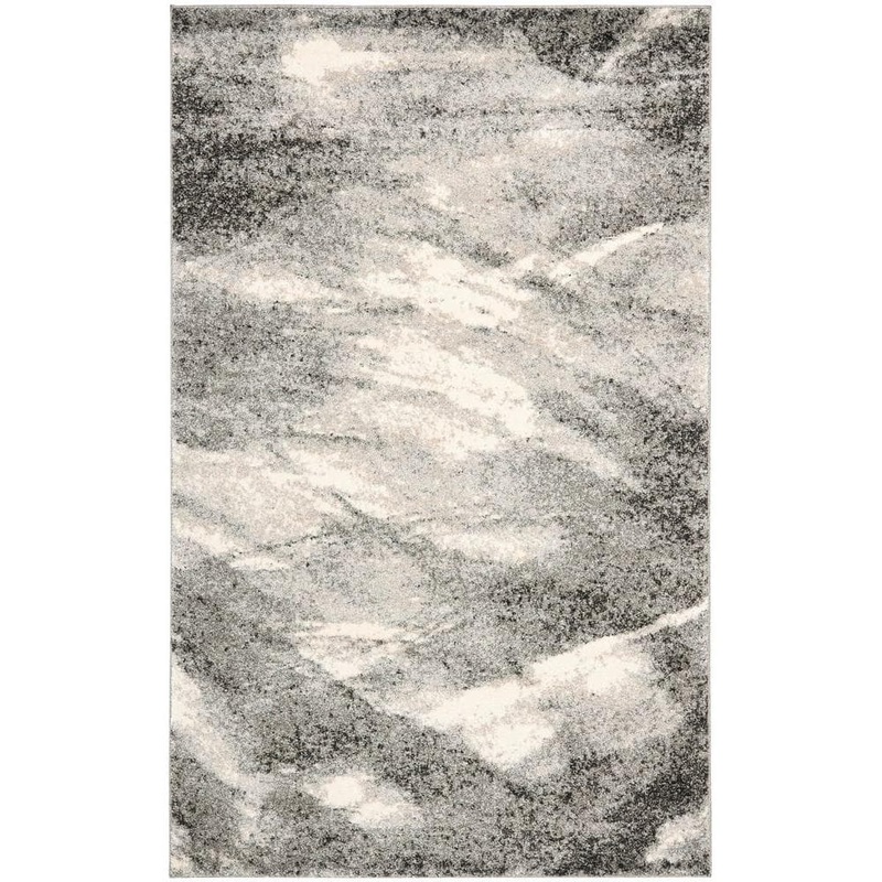 SAFAVIEH Retro Grey/Ivory 6 ft. x 9 ft. Solid Area Rug RET2891-8012-6