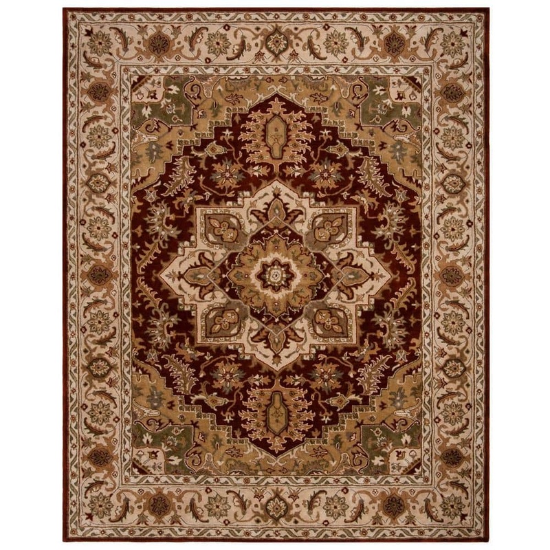 SAFAVIEH Royalty Red/Beige 8 ft. x 10 ft. Border Area Rug ROY700Q-8