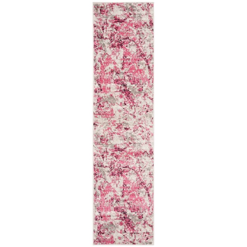 SAFAVIEH Skyler Pink/Ivory 2 ft. x 10 ft. Abstract Runner Rug SKY186N-210