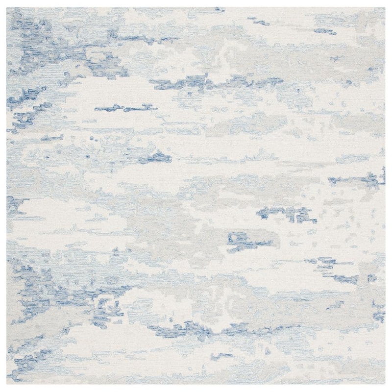 SAFAVIEH Abstract Ivory/Blue 6 ft. x 6 ft. Abstract Sky Square Area Rug ABT465A-6SQ