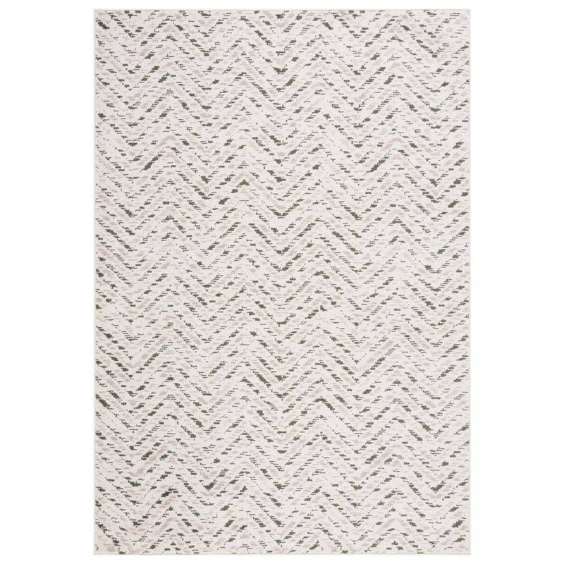 SAFAVIEH Adirondack Ivory/Dark Green 5 ft. x 8 ft. Chevron Marle Area Rug ADR104X-5