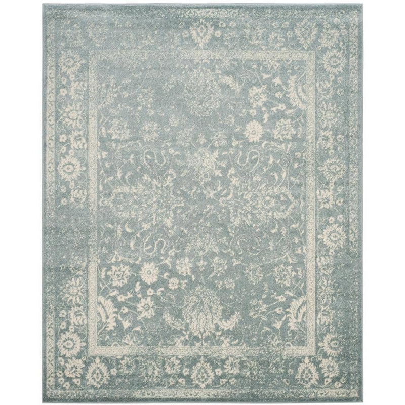 SAFAVIEH ADirondack Slate/Ivory 10 ft. x 14 ft. Border Distressed Area Rug ADR109T-10