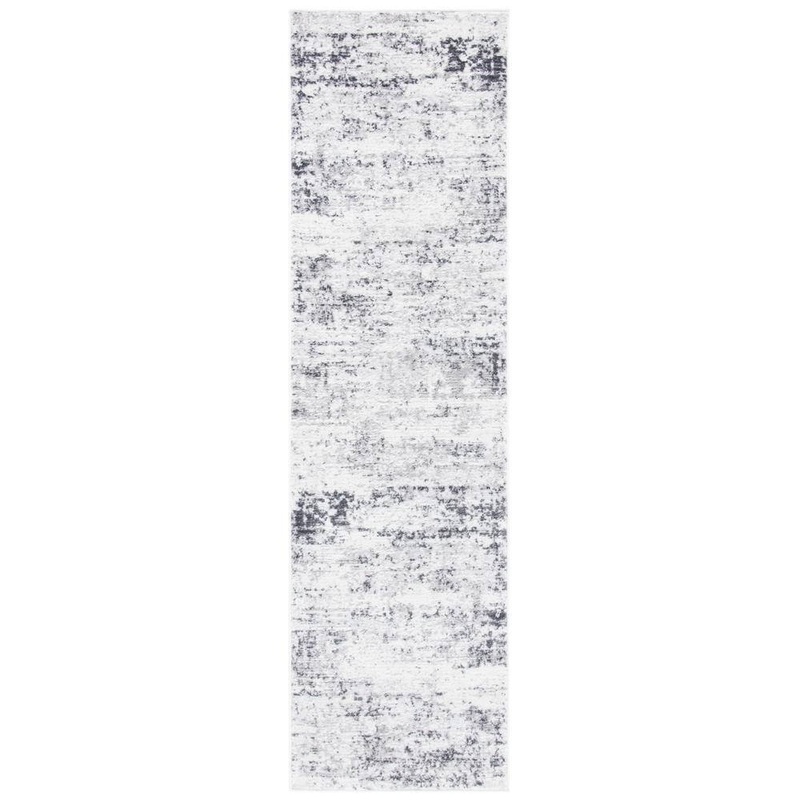 SAFAVIEH Amelia 2 ft. x 14 ft. Ivory/Gray Abstract Distressed Runner Rug ALA700C-214