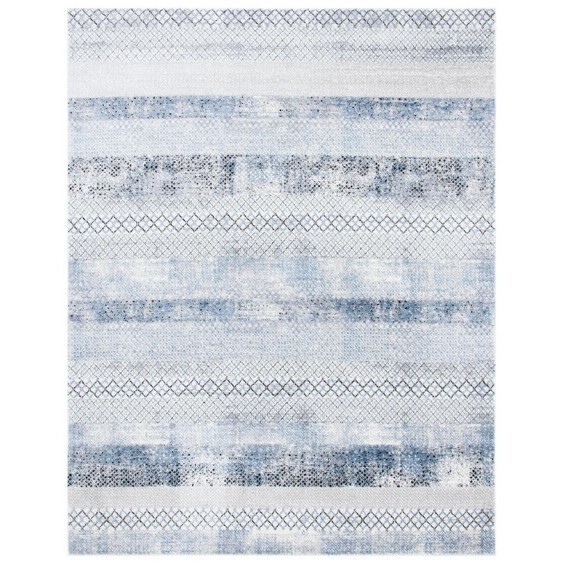 SAFAVIEH Amelia Gray/Light Blue 9 ft. x 12 ft. Geometric Distressed Area Rug ALA761G-9