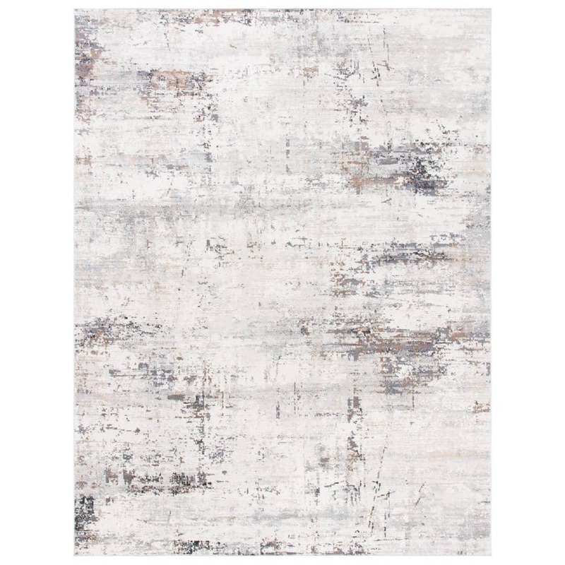 SAFAVIEH Amelia Ivory/Gray 8 ft. x 10 ft. Abstract Area Rug ALA448A-8