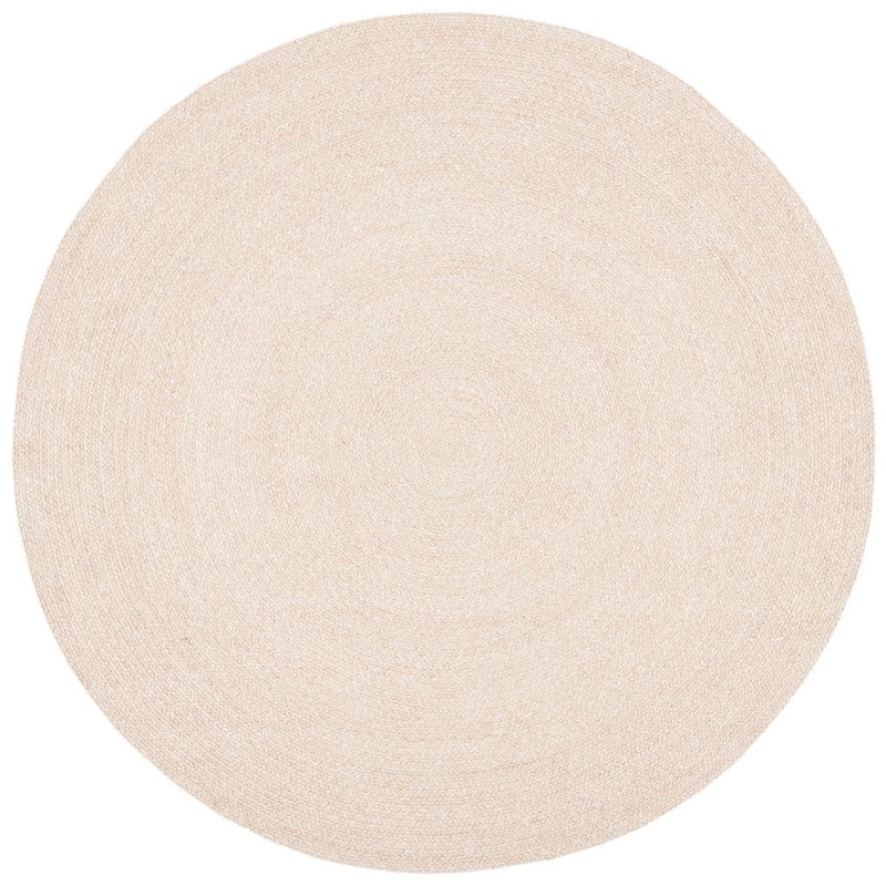 SAFAVIEH Braided Beige 7 ft. x 7 ft. Round Solid Area Rug BRD800B-7R