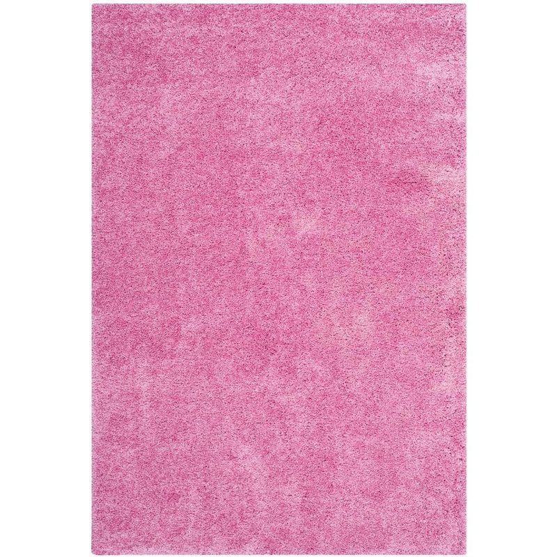 SAFAVIEH California Shag Pink 4 ft. x 6 ft. Solid Area Rug SG151-3232-4